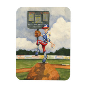 Baseball-Krug auf Hügel durch Jay Throckmorton Magnet