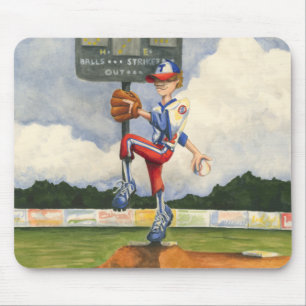 Baseball-Krug auf Hügel durch Jay Throckmorton Mousepad