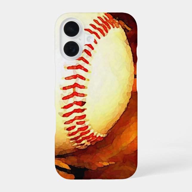 Baseball-Kunst iPhone 16 Hülle (Rückseite)