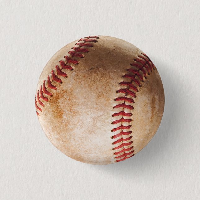 Baseball-Kunst Vintage Button (Vorderseite)