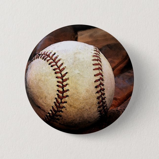 Baseball-Kunstwerk Button (Vorderseite)
