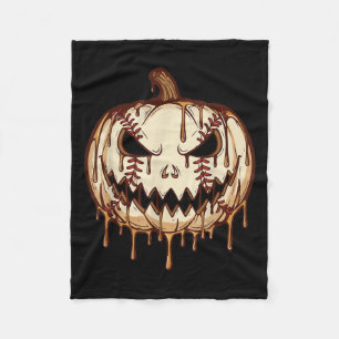 Baseball-Kürbis-Halloween-Baseball-Tropf-Gruselig- Fleecedecke