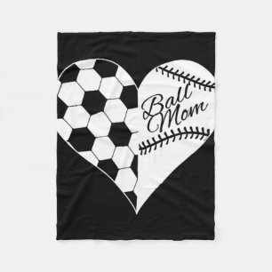 Baseball-Laces Fußball Muster Herz Ball Mama Fleecedecke
