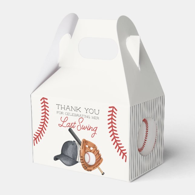 Baseball Last Swing Zuhause Run Brautparty Geschenkschachtel (Vorderseite)
