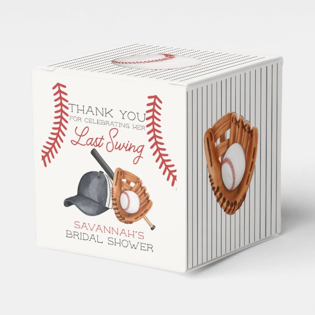 Baseball Last Swing Zuhause Run Brautparty Geschenkschachtel (Vorderseite)