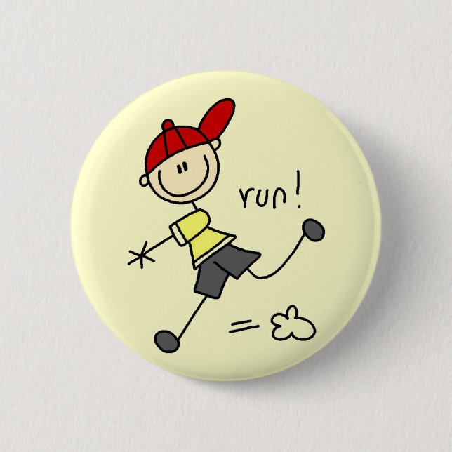 Baseball-Lauft-shirts und -geschenke Button (Vorderseite)