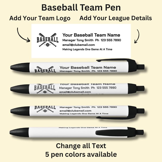 Baseball League Team - Fügen Sie Ihre eigenen Deta Kugelschreiber (Von Creator hochgeladen)