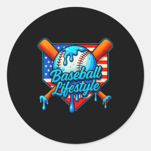 Baseball-Lebensstil 101 Bekleidung Jugend Baseball Runder Aufkleber