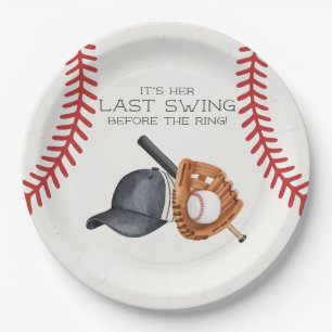 Baseball Letzter Schlag vor dem Ring-Brautdusche Pappteller