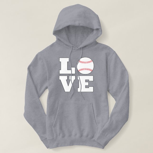 Baseball-LIEBE-Baseball-Mama oder Lüftersport Hoodie (Design vorne)