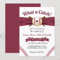 Baseball Liebe Burgund Red Ribbon Sporthochzeit