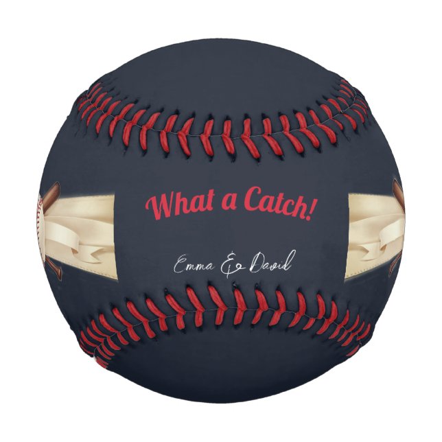 Baseball Liebe Dark Navy Sporthochzeit Baseball (Vorderseite)