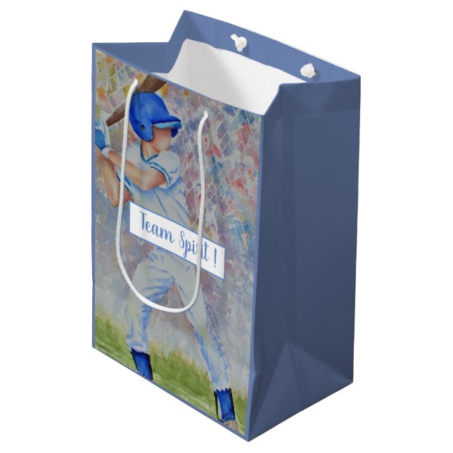 Baseball-Lieblingssport Mittlere Geschenktüte (Vorderseite Schrägansicht)
