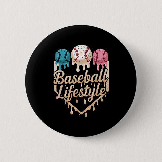Baseball Lifestyle 101 Bekleidungsjugend Baseball  Button (Vorderseite)