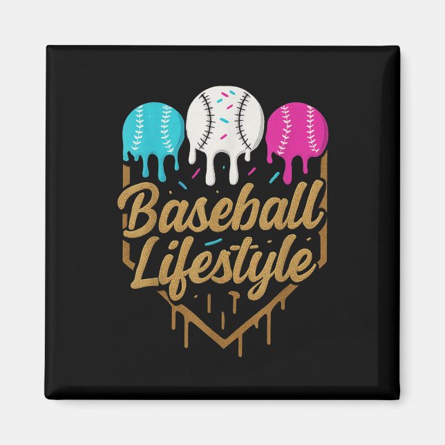 Baseball Lifestyle 101 Bekleidungsjugend Baseball  Magnet (Vorne)