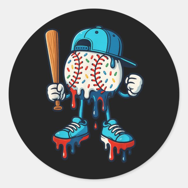 Baseball Lifestyle 101 Bekleidungsjugend Baseball  Runder Aufkleber (Vorderseite)