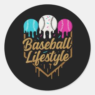 Baseball Lifestyle 101 Bekleidungsjugend Baseball  Runder Aufkleber