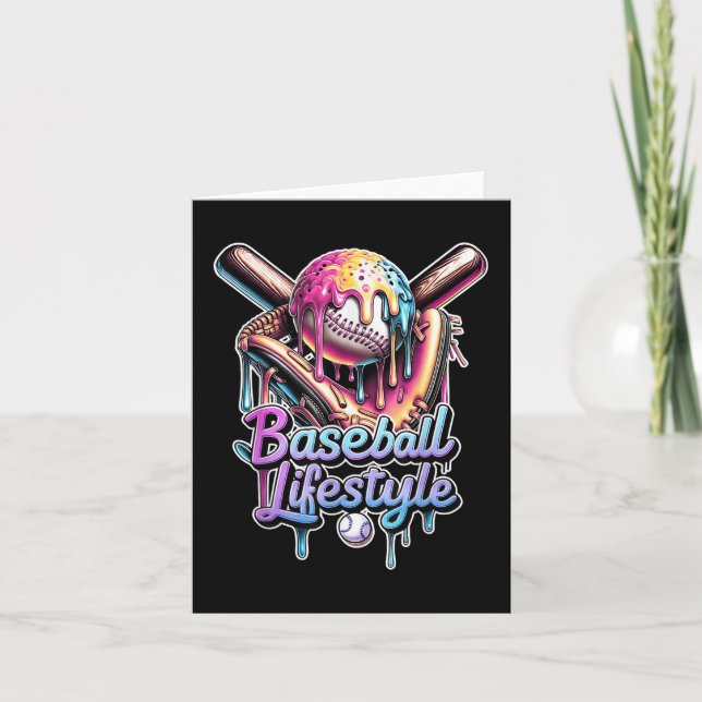 Baseball Lifestyle Ice Tropfen Men Boys Kinder Gi Karte (Vorderseite)