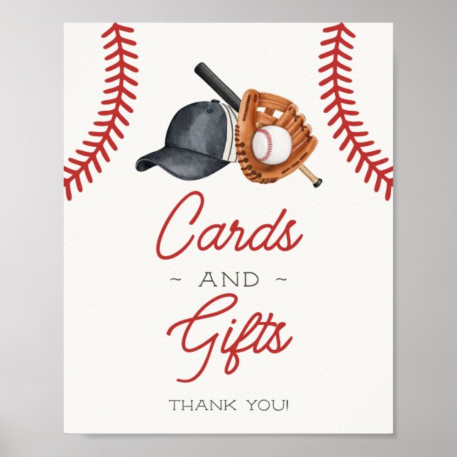 Baseball Little Rookie Karten und Geschenke Party  Poster (Vorne)