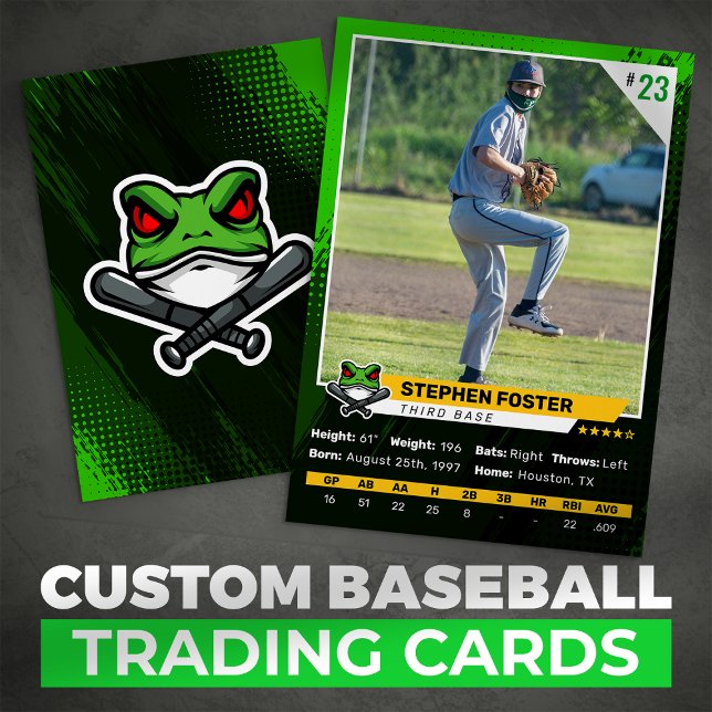 Baseball-Logo für das Foto "Green Baseball Trading Telefonnummerkarte (Von Creator hochgeladen)
