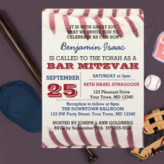 Baseball Look Bar Mitzvah Einladung
