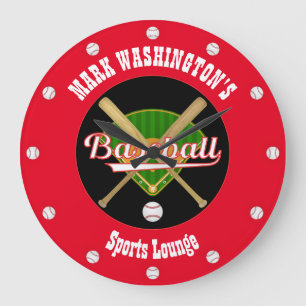 Baseball-Lounge-Wanduhr Große Wanduhr