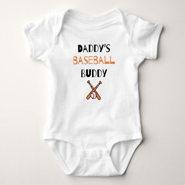 Baseball Lover Sprichwort: Daddy's Baseball Buddy Baby Strampler (Vorderseite)
