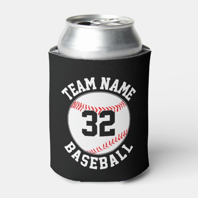 Baseball-Lüfter - Teamname und Spielernummer Dosenkühler (Kanne Vorderseite)