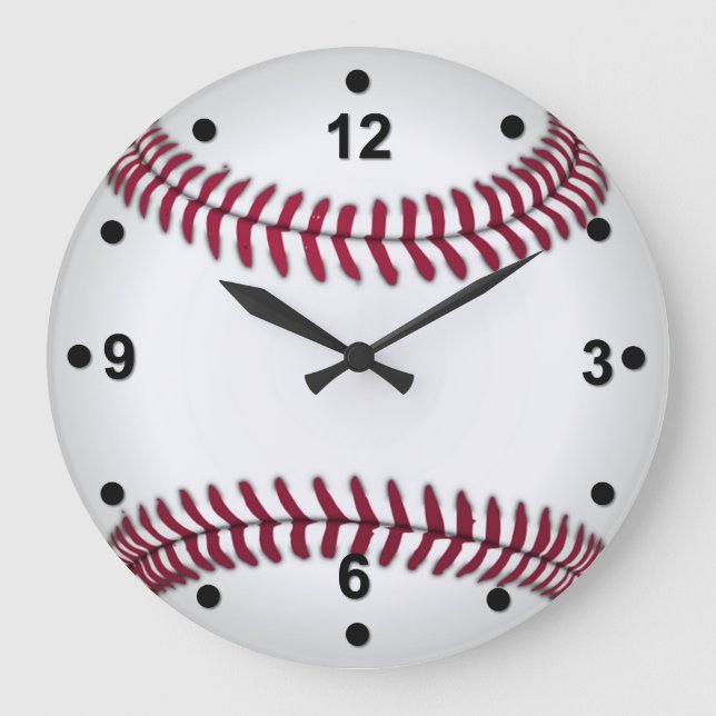 Baseball-Lüfterhalterung Große Wanduhr (Vorderseite)