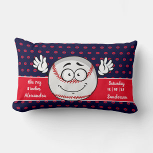 Baseball lustige Gesichtshäufigkeit Red White Blue Lendenkissen