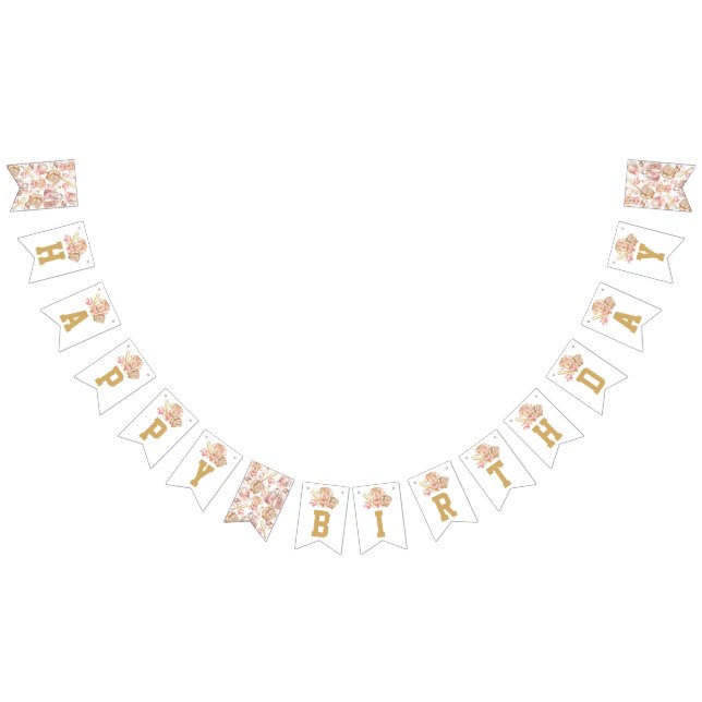 Baseball Luxury Girl Birthday Wimpelkette (Alle)