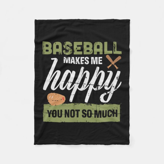Baseball macht mich glücklich, dich nicht so sehr  fleecedecke (Vorderseite)