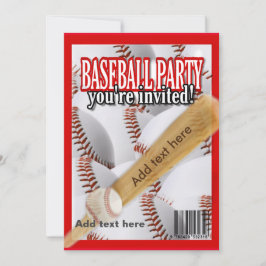 Baseball-Magazin, weiß und rot, Party Einladung