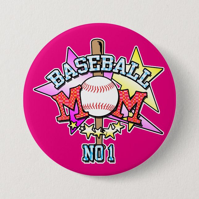 Baseball-Mama-Abzeichen Button (Vorderseite)