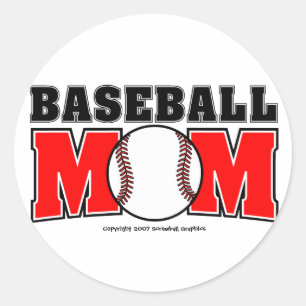 Baseball-Mama-Aufkleber Runder Aufkleber