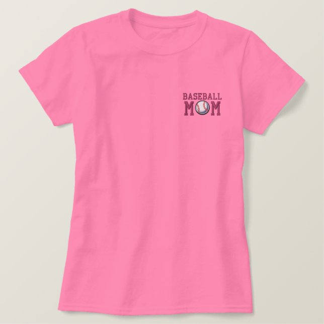 Baseball-Mama Besticktes T-Shirt (Design vorne)