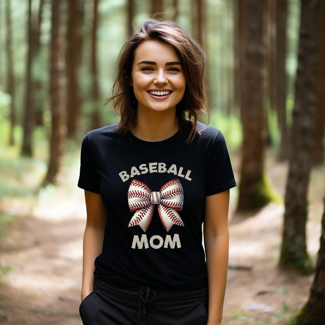 Baseball Mama Bow T-Shirt (Von Creator hochgeladen)