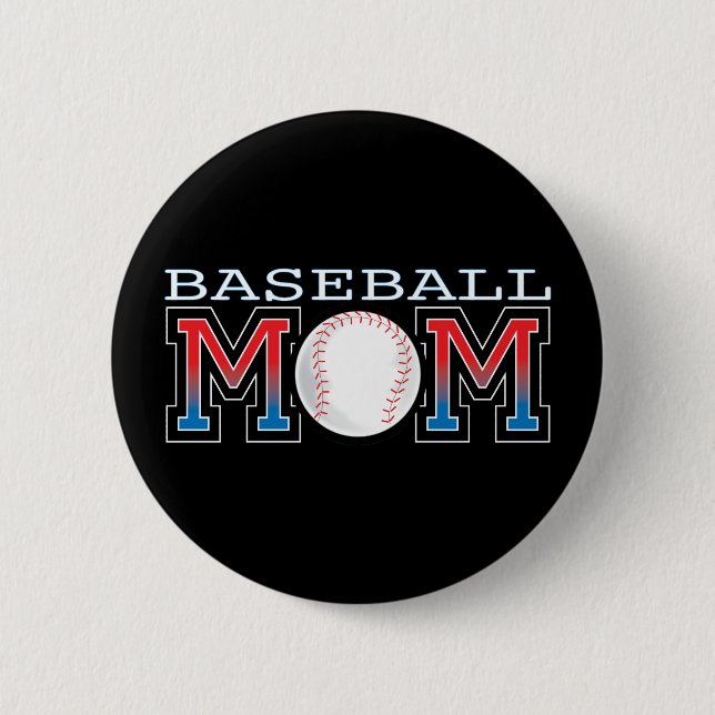 Baseball-Mama Button (Vorderseite)