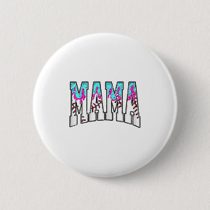 Baseball Mama Coquette Bow Game Day Baseball Mama Button