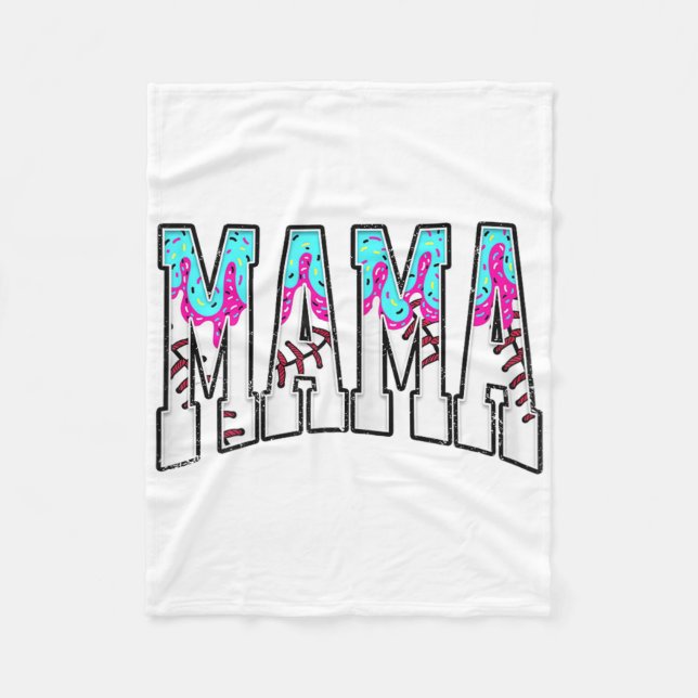 Baseball Mama Coquette Bow Game Day Baseball Mama Fleecedecke (Vorderseite)