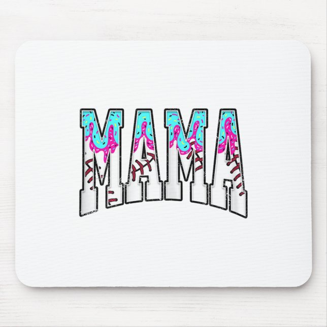 Baseball Mama Coquette Bow Game Day Baseball Mama Mousepad (Vorne)