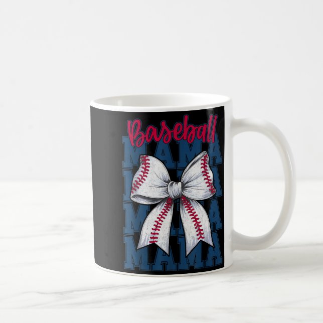 Baseball Mama Coquette Bow Game Day Baseball Mom M Kaffeetasse (Rechts)
