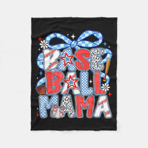 Baseball-Mama Coquette-Schleife Groovy Game Day Mä Fleecedecke