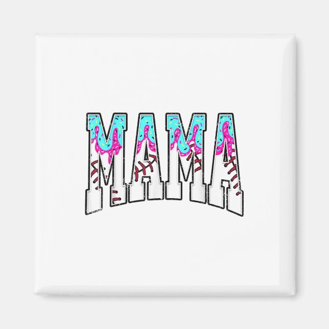 Baseball-Mama Eis-Drip mit Streuseln Baseba Magnet (Vorne)