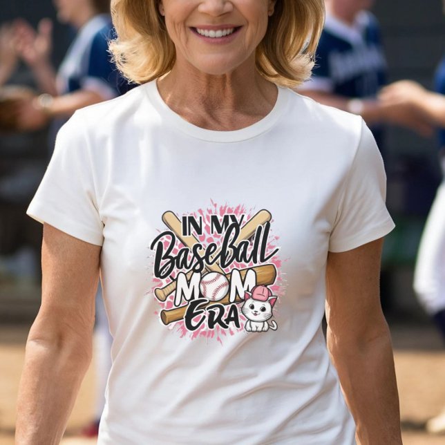 Baseball Mama Era Cat Lover T-Shirt (Baseball Mom Era Cat Lover T-Shirt - Perfect for Proud Baseball Moms)