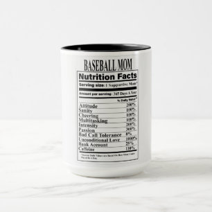 Baseball Mama Ernährung Fakten Tasse