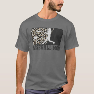 Baseball Mama Funny Mama Leopard T-Shirt