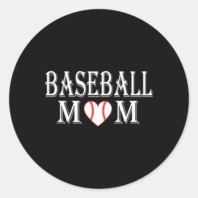 Baseball-Mama für Mamas Runder Aufkleber (Vorderseite)