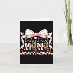 Baseball Mama Game Day Leopard Bogen Süße Sportart Karte