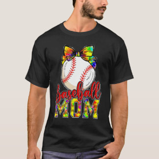 Baseball Mama Gefärbte Krawatte Baseball Mama Play T-Shirt